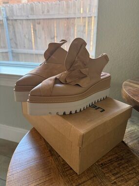 Mihaela Glavan Women’s Platform Slingback Loafer in Nude